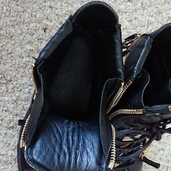 Giuseppe Zanotti Black Leopard Hi Top Sneakers size 37.5 - Picture 6 of 9